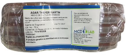 Agar Thayer Martin Pqte/10 Placas MCD LAB