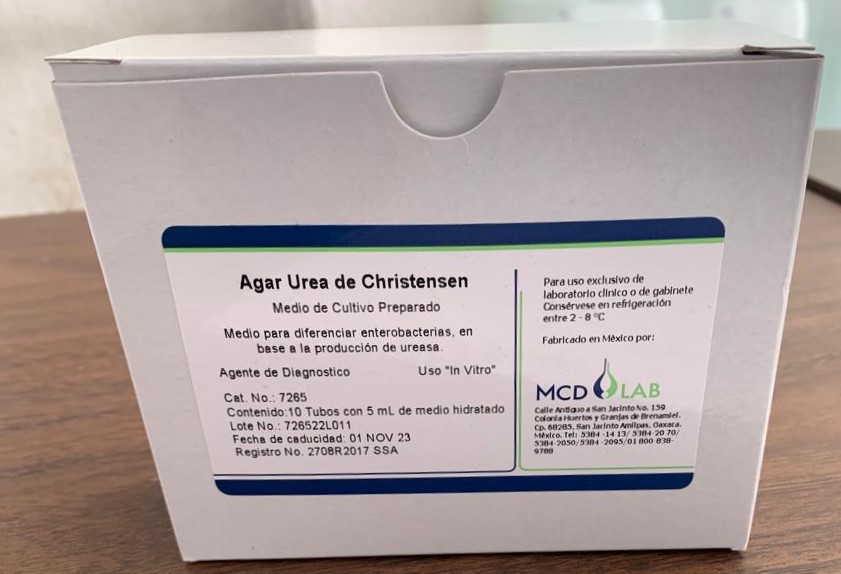 Agar Urea de Christensen Caja/10 Tubos MCD LAB