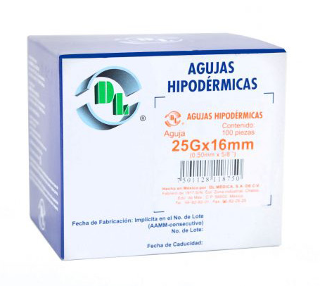 AGUJA HIPO. NARANJA 25X16 PIEZA DENTILAB