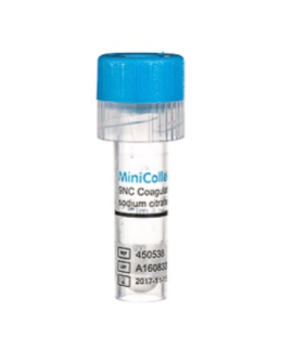 MiniCollect TUBE 1 ml 9NC Coagulation sodium citrate 32% light blue cap NIPRO