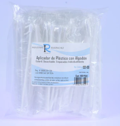 [132-00] Aplicador de Plastico con Algodon (EEI)100 pzas. I.R.