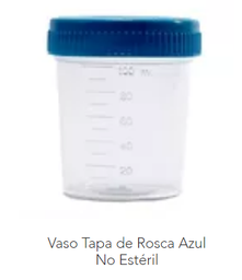 VASO TAPA ROSCA AZUL NO ESTERIL SYM